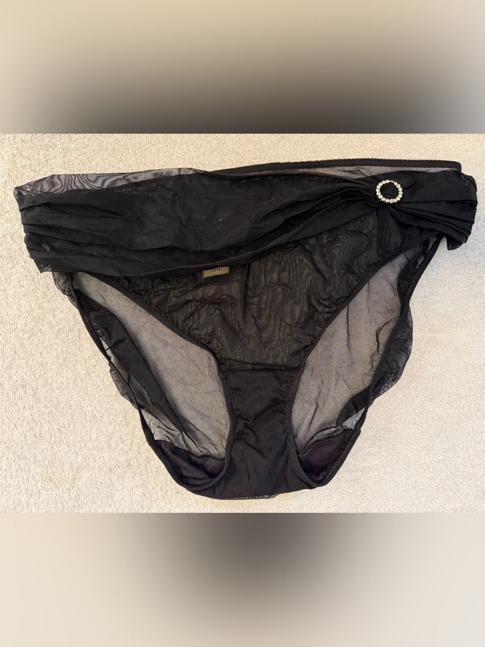 NWT Vintage Cacique Sheer Mesh Panty Rhinestone Boudoir Coquette Y2K Retro-Glam
